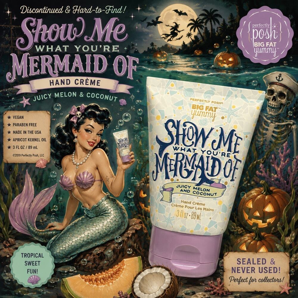 Perfectly Posh Show Me What You’re Mermaid Of Hand Creme Sealed Retired 3oz